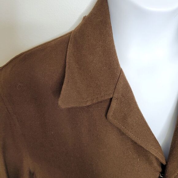 VINTAGE 70s Pendleton brown wool button up shacket‎ shirt jacket L - Picture 4 of 9